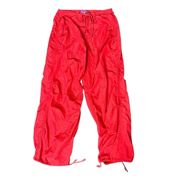 Edikted red parachute pants Size XS/Small - Picture 2 of 5
